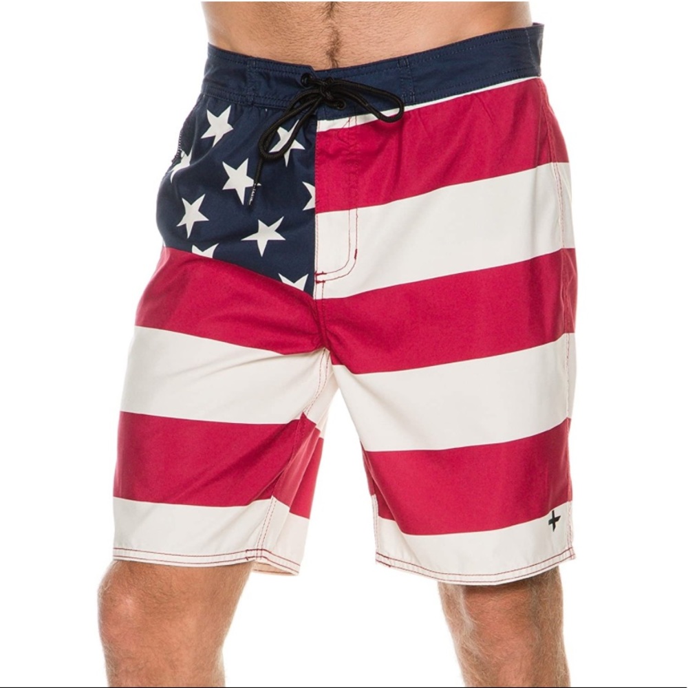 Tavik American Flag Swim Trunks